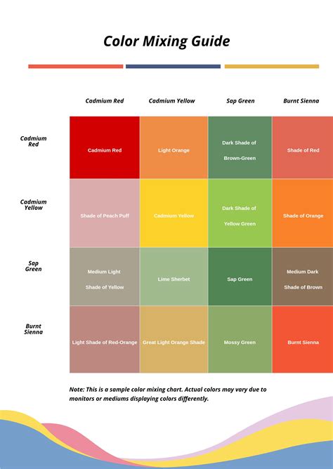 Primary Color Mixing Chart in Illustrator, PDF - Download | Template.net