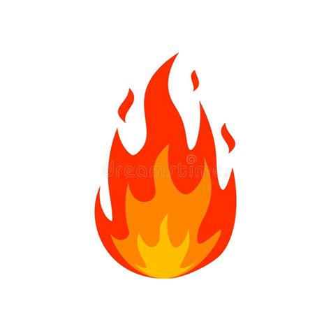 Cartoon Fire Flame Icon. Emoticon Lit Fire Silhouette Sign Stock Vector - Illustration of icon ...