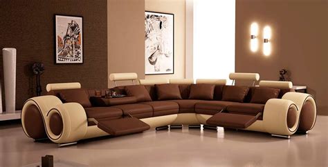 Modern Leather Sectional Sofa With Recliners VG87 | Leather Sectionals