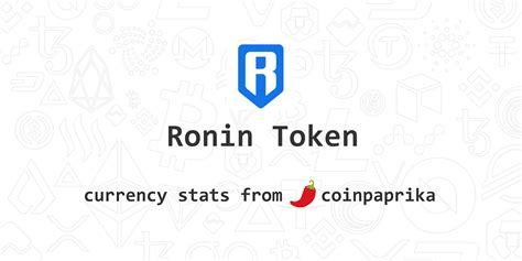 Ronin Token (RON) Price - Live Chart, Index, Market Cap | CoinPaprika