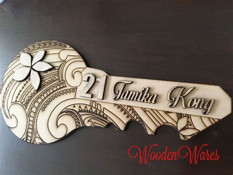 21st Tattoo Birthday Key - WoodenWares.com.au Brisbane Australia mdf ...