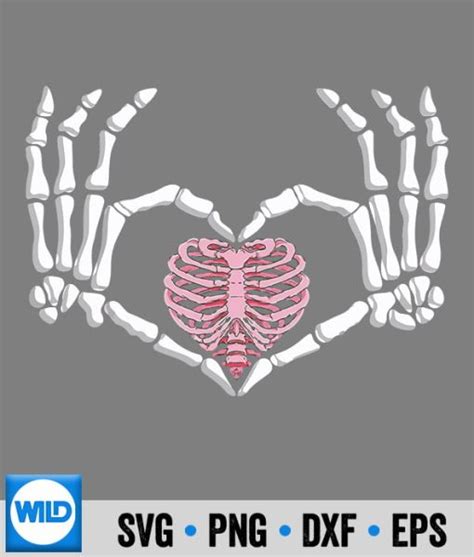 Skeleton Halloween SVG, Skeleton Hand Heart Bones Funny Halloween SVG ...