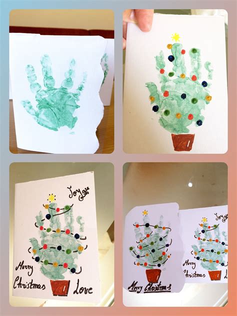 Handmade Christmas cards/baby hand print to much fun!by:Esther Carreira ...