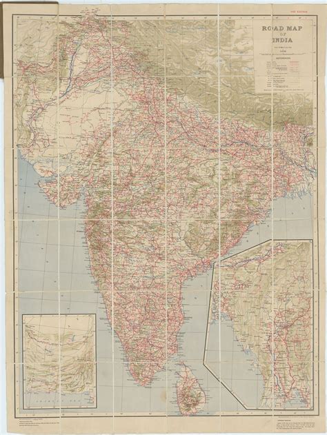 Road Map of India. Scale 50 Miles to an Inch. by LEWIS, C.G., Brigadier ...