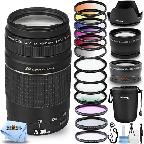 Canon EF 75-300mm f/4-5.6 III Lens (Black) 6473A003 + Ultimate Filter ...