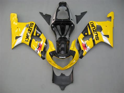 2001-2003 Suzuki GSXR 750 Amotopart Fairings Yellow Silver GSXR Racing ...