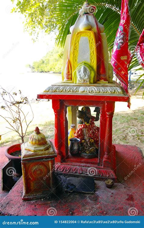 Small Hanuman and Ganesha Statues in Small Hindu Altar on the Beaches of Mauritius Stock Photo ...