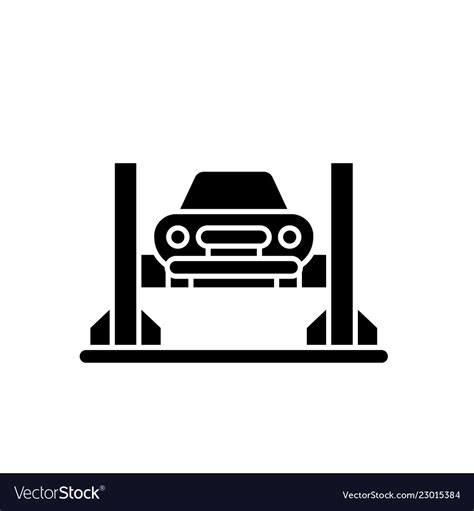 Car repair shop black icon sign Royalty Free Vector Image