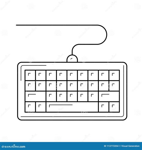 Keyboard line icon. stock vector. Illustration of isolated - 113773354