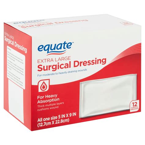 Equate Extra Large Absorbent Surgical Dressing, For Moderate to Heavy Wounds, 12 Count - Walmart ...