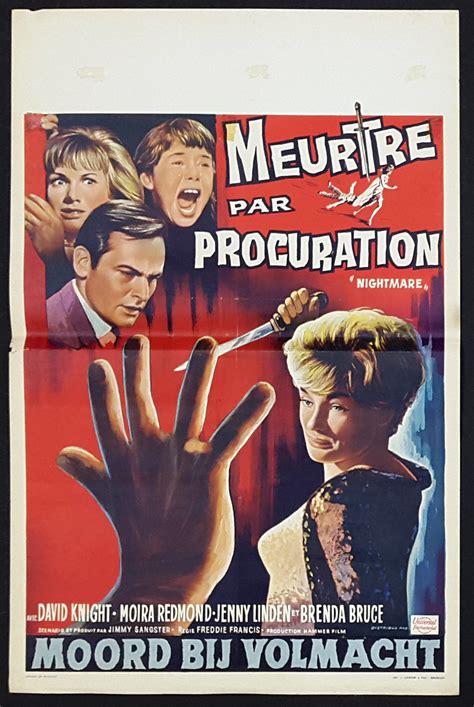 NIGHTMARE (1964) Original Hammer Horror Belgian Film Poster | Picture Palace Movie Posters