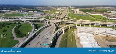 Panoramic Vertical View Katy Freeway Interstate 10 with Clear Bl Stock ...