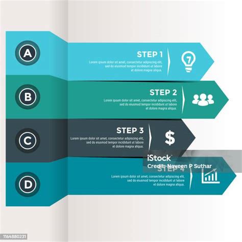 Horizontal Arrow Shape Infographic Vector Illustration Stock ...