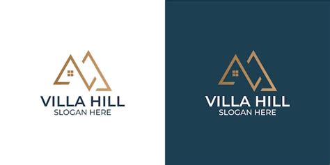 Premium Vector | Set of villa logo combination with hill