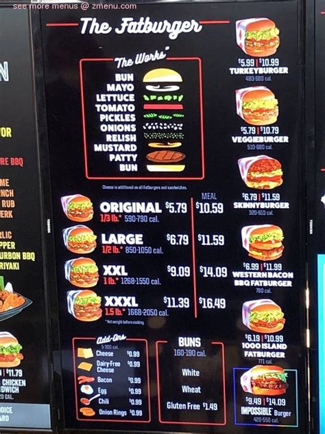 Online Menu of Fatburger & Buffalo's Express Restaurant, Fresno, California, 93727 - Zmenu