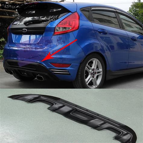 Fiesta MK7 ST Style ABS Rear Bumper Lip Diffuser for Ford Fiesta MK7 2 exhaust pipe export 2008 ...