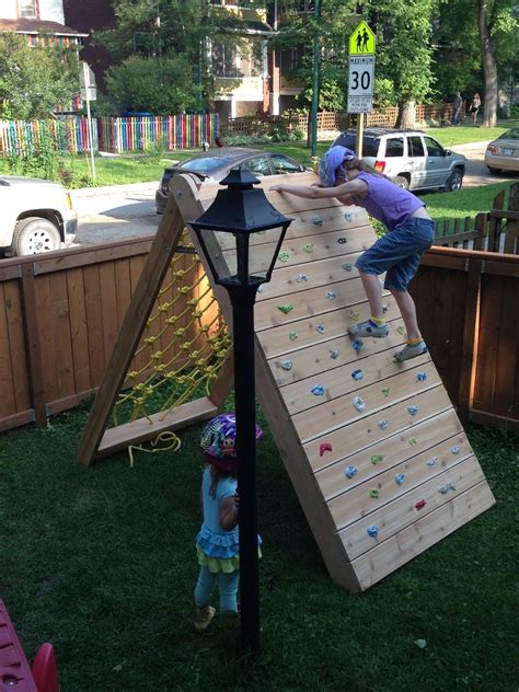 Backyard Climbing Wall for the Kids | Play area backyard, Backyard play, Kids outdoor play