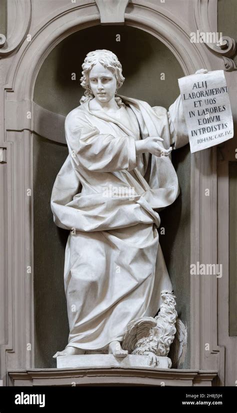 FORLÍ, ITALY - NOVEMBER 11, 2021: The statue of St. John the Evangelist in the church Chiesa di ...