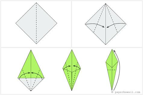 How To Make An Origami Tulip Flower & Stem