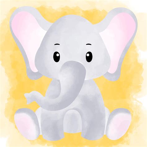 Premium Vector | Cute watercolor elephant, vector watercolor elephant