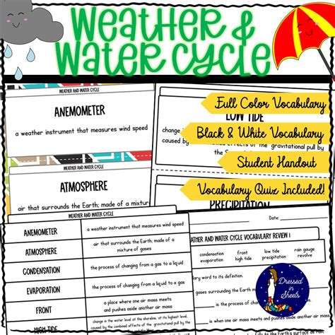 4th Grade Weather and Water Cycle Vocabulary - Made By Teachers