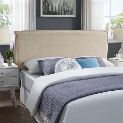 Modway Camille Queen Upholstered Fabric Headboard in Beige - Walmart.com