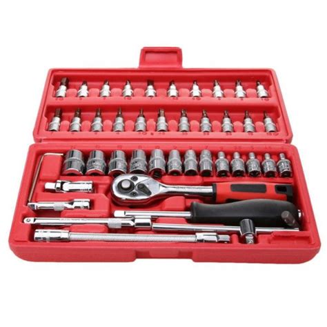 Spanner Socket Set 1/4" 46pcs - Dealsdirect.co.nz