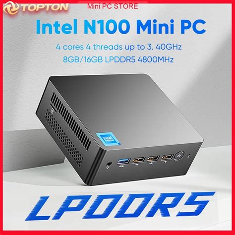 Topton 12th Gen Mini Pc Intel N100 Lpddr5 8gb 4800hz Quad Core Windows ...