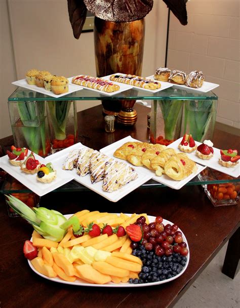 Continental Breakfast display – Muffins, danish, caramel roll, fruit tart, scones, cheese ...