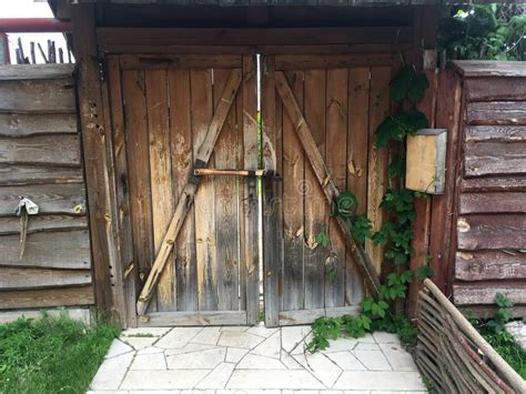 Old Wooden Gate in the House Which is in a Rural Location Stock Image ...