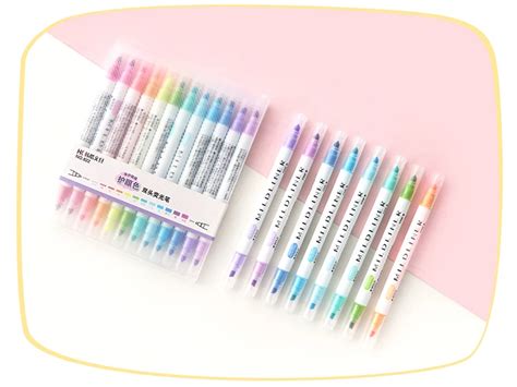 Double Sided 'Mildliner' Style Highlighters - Set of 12 – NotebookTherapy