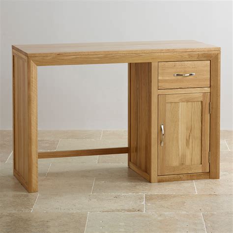 Bevel Natural Solid Oak Computer Desk by Oak Furniture Land