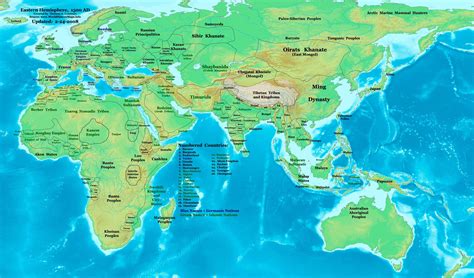 Map of the Eastern Hemisphere in 1500 AD | Карта мира, Исторические ...