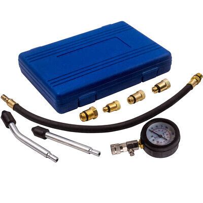 Engine Cylinder Compression Pressure Tester Gauge Test Kit Long Pipe | eBay