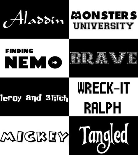 Pack with +50 fonts of disney and pixar movies by pixarps. | Pixar ...