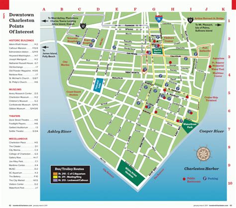 Detailed Map Of The Charleston Dash Trolley Routes. | Charleston Sc In ...