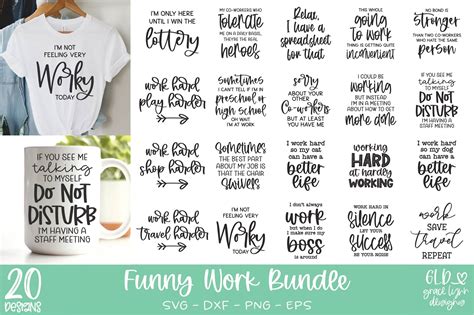 Funny Work SVG Bundle | Office Humor SVG Quotes By Grace Lynn Designs | TheHungryJPEG