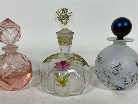 Collection Of Perfume Bottles (Right Bottle Has Sterling Top)