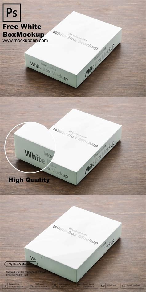 Free White Box Mockup PSD Template | Mockup Den