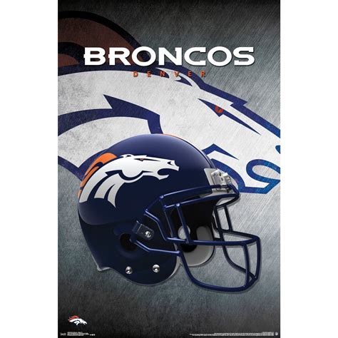 Denver Broncos Helmet 22'' x 34'' Logo Poster - No Size - Walmart.com