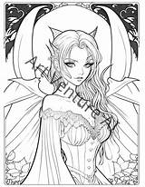 Anime Vampire Girl Coloring Pages sketch template