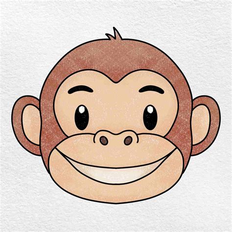 Details 79+ sketch of monkey face best - in.eteachers