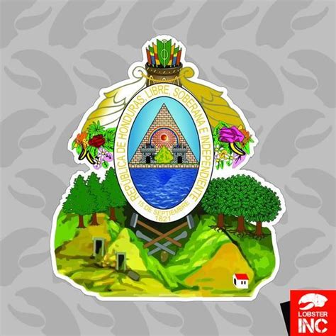 Honduran Coat of Arms Sticker Self Adhesive Vinyl Honduras flag HND HN ...