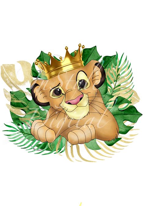 Lion King Simba Crown Green Leaves Watercolour Png Clipart - Etsy