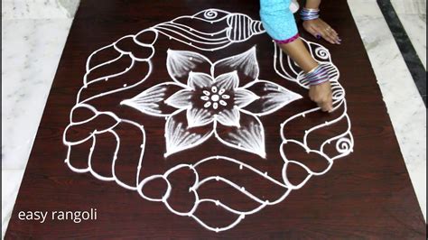 Tamil New year ( Puthandu ) 2018 Festival special Kolam designs with 13x7 dots - easy rangoli ...