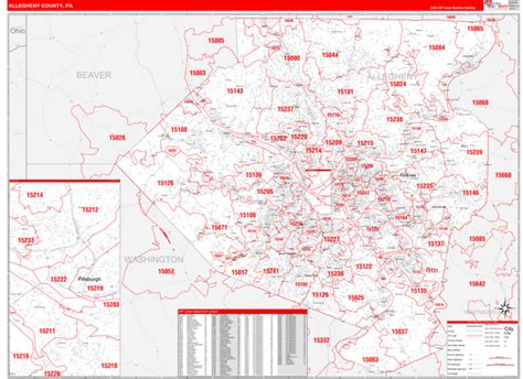 Wall Maps of Allegheny County Pennsylvania - marketmaps.com