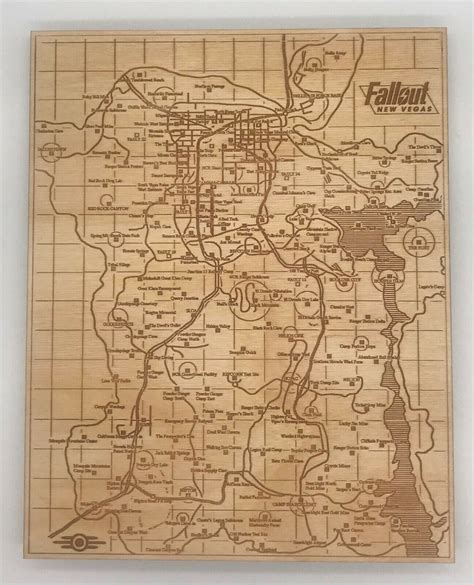 Engraved Map of Fallout New Vegas on Baltic Birch - International ...