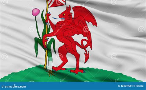 Cardiff City Flag, Uk, Closeup View Stock Illustration - Illustration of banner, render: 124549281