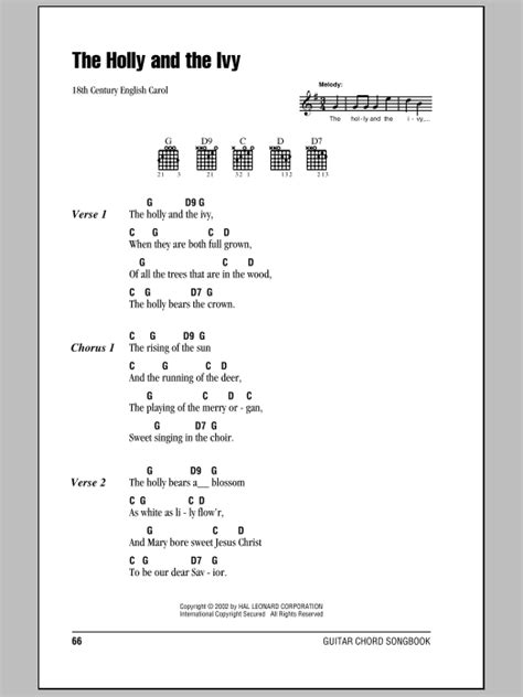 The Holly And The Ivy by Traditional - Guitar Chords/Lyrics - Guitar Instructor