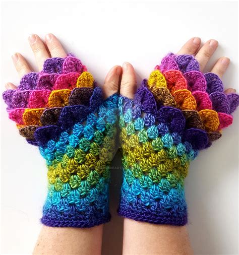 Festival! - Custom dragon gloves by FearlessFibreArts on DeviantArt